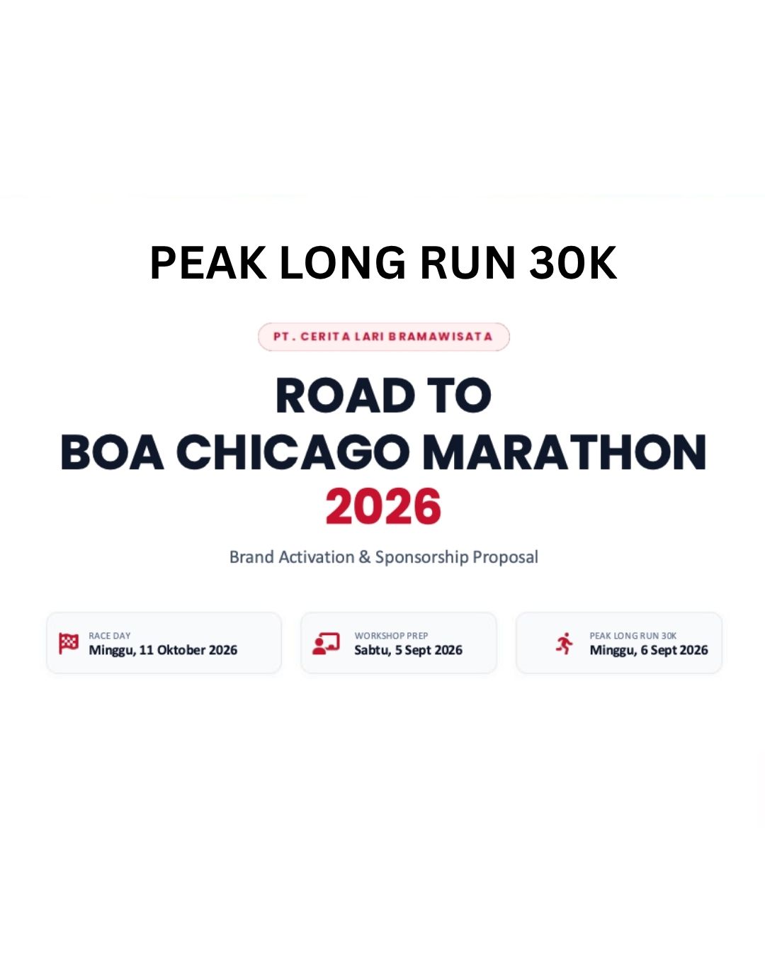 PEAK LONG RUN 30K ROAD TO BOA CHICAGO MARATHON 2026