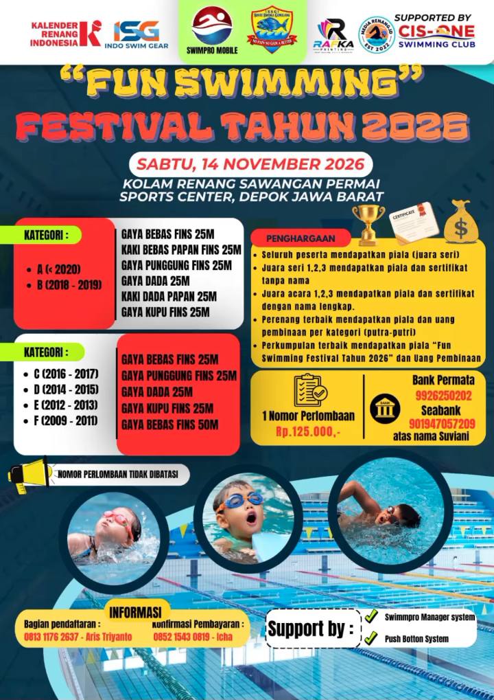 Kejuaraan Fun Swimming Festival 2026 Sawangan