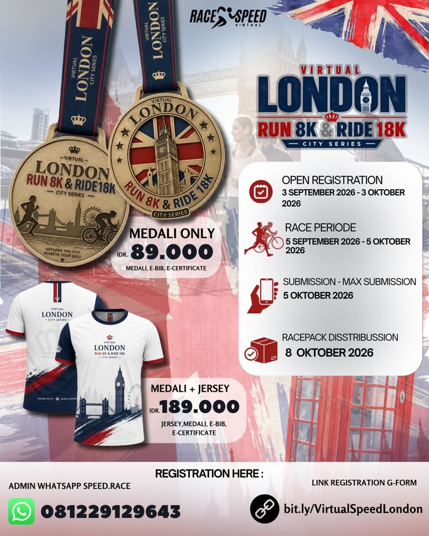 Virtual London Run 8K & Ride 18K 2026
