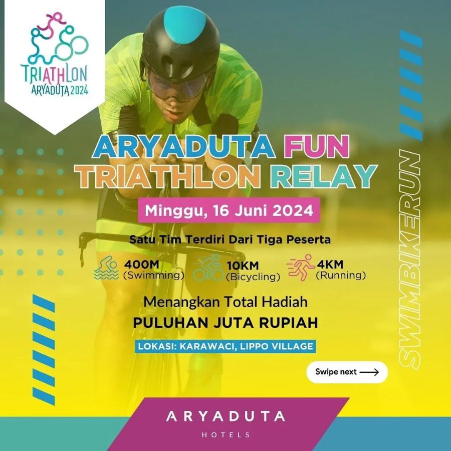 Aryaduta Fun Triathlon Relay Swimming Bicycling Running 2024