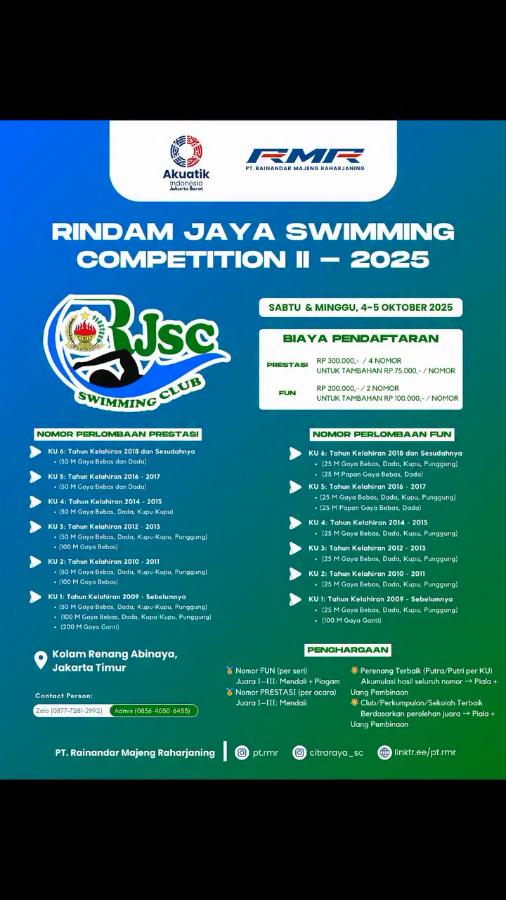 RINDAM JAYA SWIMMING COMPETITION II – 2025