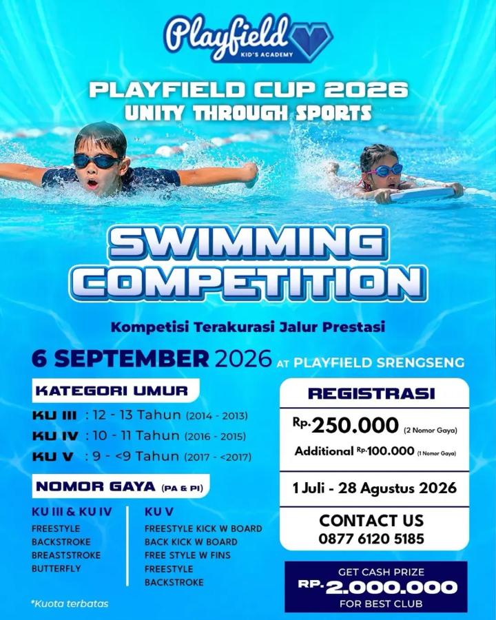 PLAYFIELD CUP 2026 - SWIMMING COMPETITION